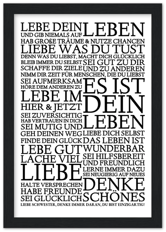 Zeitraum-Kunstdruck | "Lebe Dein Leben" Personalisiertes Geschenk | Motivationsposter