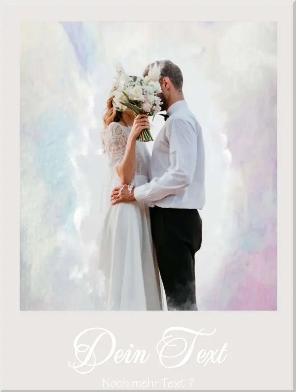 Hochzeitsgeschenk Fotoposter | Personalisiertes Poster Portrait im Aquarell Art Stil für Paare, Verliebte, Verlobte, Verheiratete