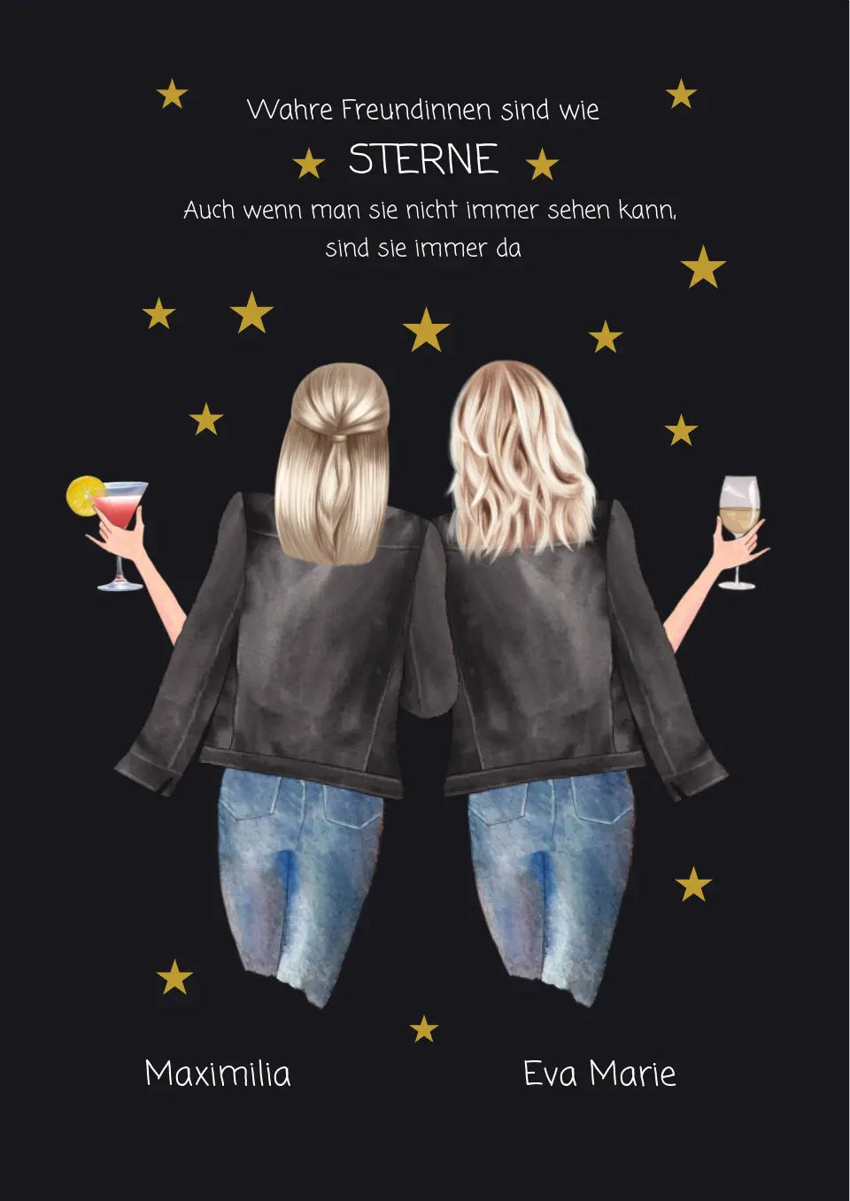 2 Beste Freundin forever Poster Geschenk personalisiertes Bild