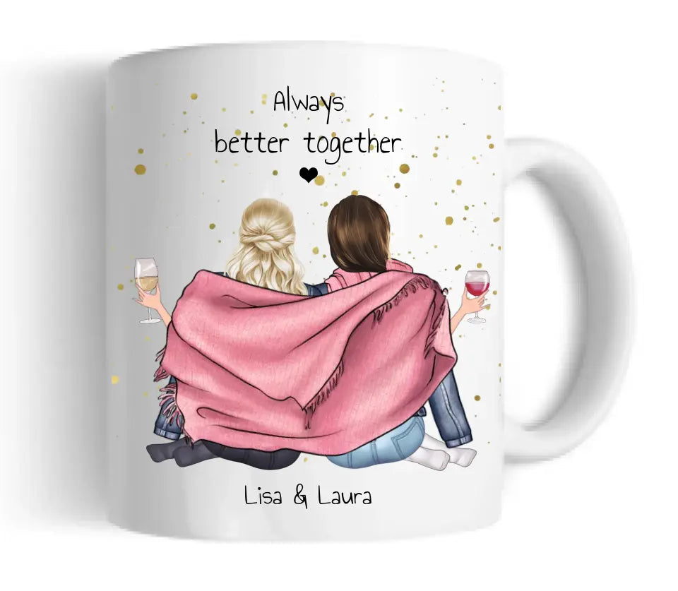 Personalisierte Tasse beste Freundin | Kaffeebecher Geschenk für Freundin | Tasse Frau Geburtstagsgeschenk