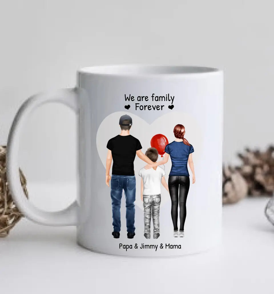 Weihnachtsgeschenk personalisierte Tasse Mama, Papa, Kind, Sohn oder Tochter- personalisierte Kaffeebecher Geburtstagsgeschenk - Weihnachtsgeschenkidee