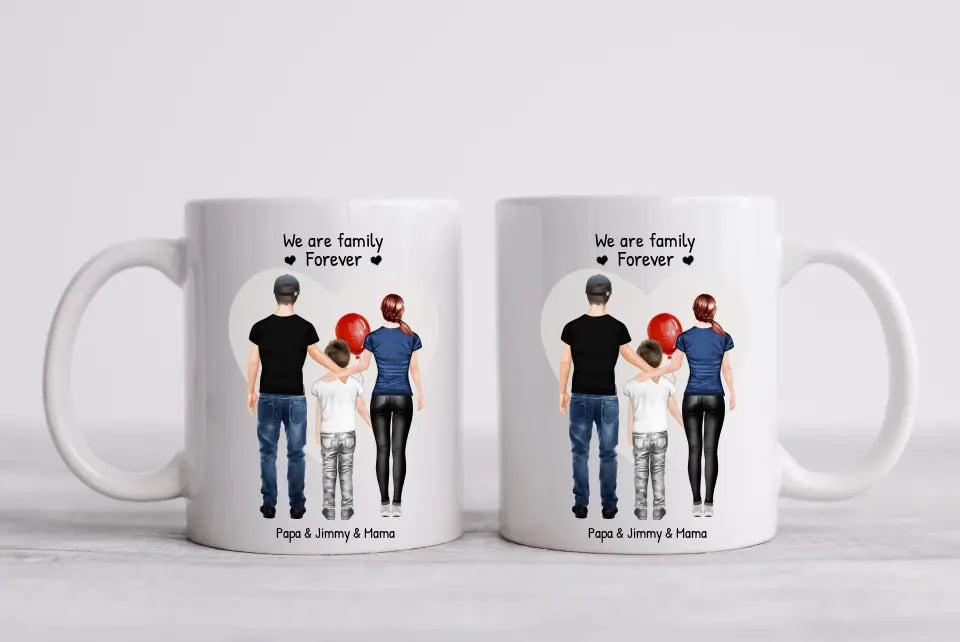 Weihnachtsgeschenk personalisierte Tasse Mama, Papa, Kind, Sohn oder Tochter- personalisierte Kaffeebecher Geburtstagsgeschenk - Weihnachtsgeschenkidee