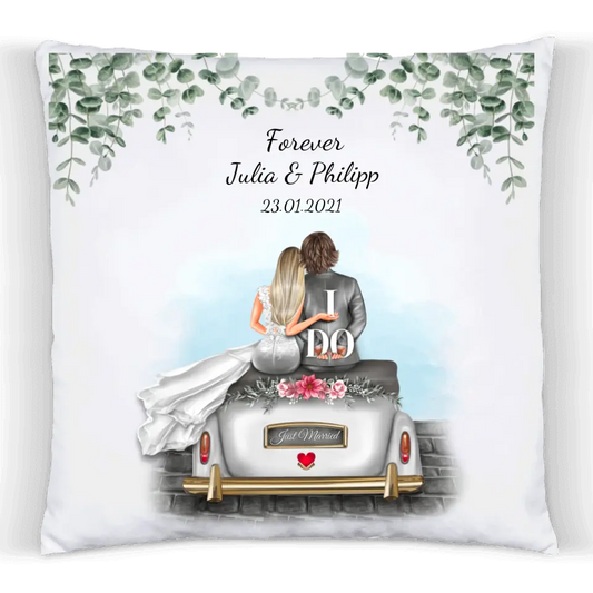 Personalisiertes Hochzeitsgeschenk Kissen- Hochzeitskissen - Hochzeitsauto - Geschenk Hochzeit - Geschenk Kissen Hochzeit - Wedding Car