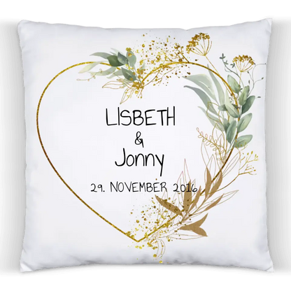 Hochzeitsgeschenk personalisiertes Hochzeitskissen für das Brautpaar mit Namen und Datum-Geschenk zur Hochzeit, Jahrestag, Valentin von Zeitraum-Kunstdrucke