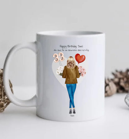 18 Geburtstag Geschenk Mädchen Tasse personalisiert