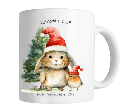 Nilolausgeschenk, Weihnachtsgeschenk - Kindertasse, Kinderbecher personalisiert für Mädchen & Junge mit Name & Text gestalten