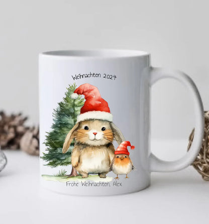 Nilolausgeschenk, Weihnachtsgeschenk - Kindertasse, Kinderbecher personalisiert für Mädchen & Junge mit Name & Text gestalten