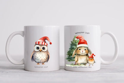 Nilolausgeschenk, Weihnachtsgeschenk - Kindertasse, Kinderbecher personalisiert für Mädchen & Junge mit Name & Text gestalten