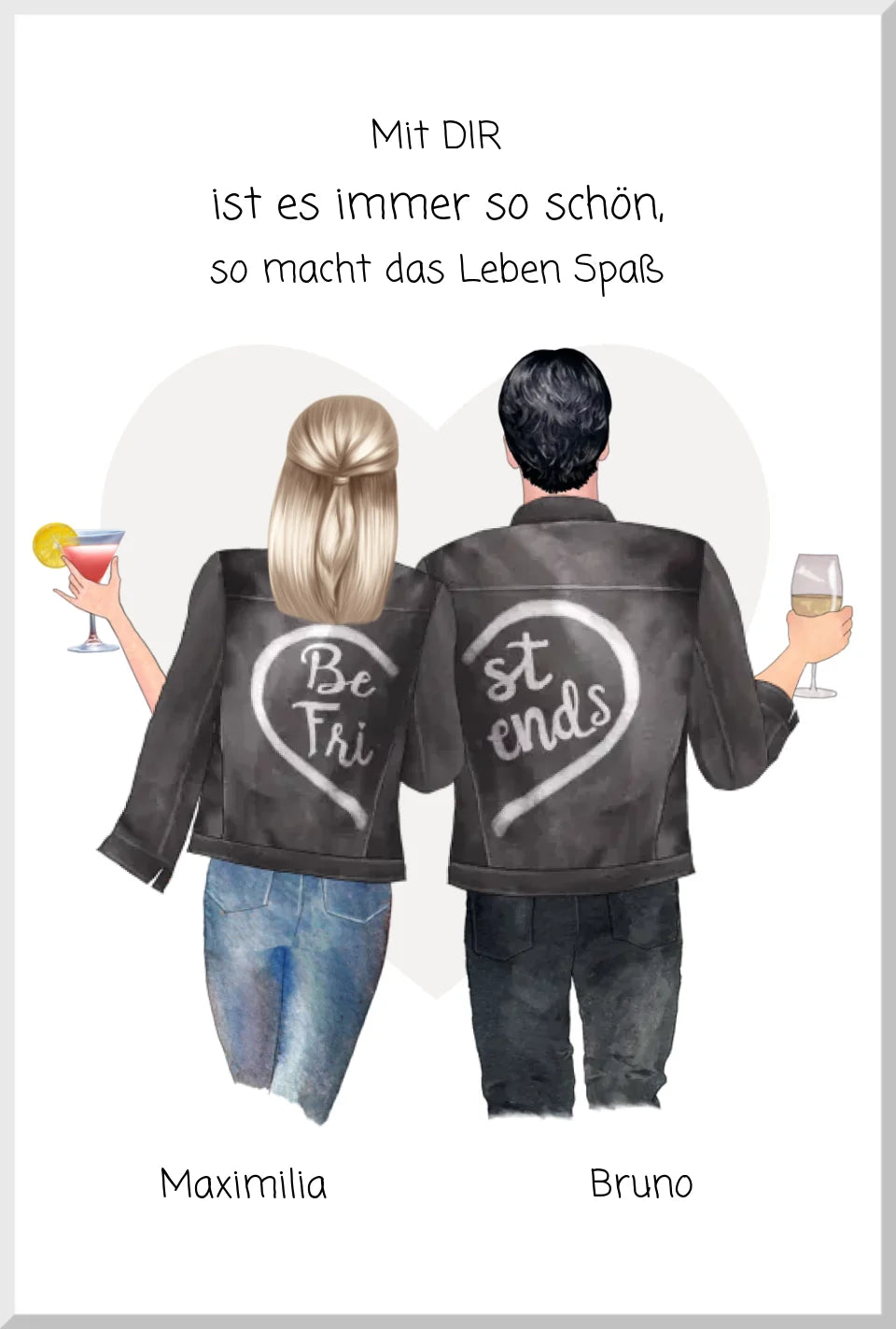 Personalisiertes Geschenk Freund, Geschenk Freundin - Pärchenbild Partnerbild Poster mit Spruch