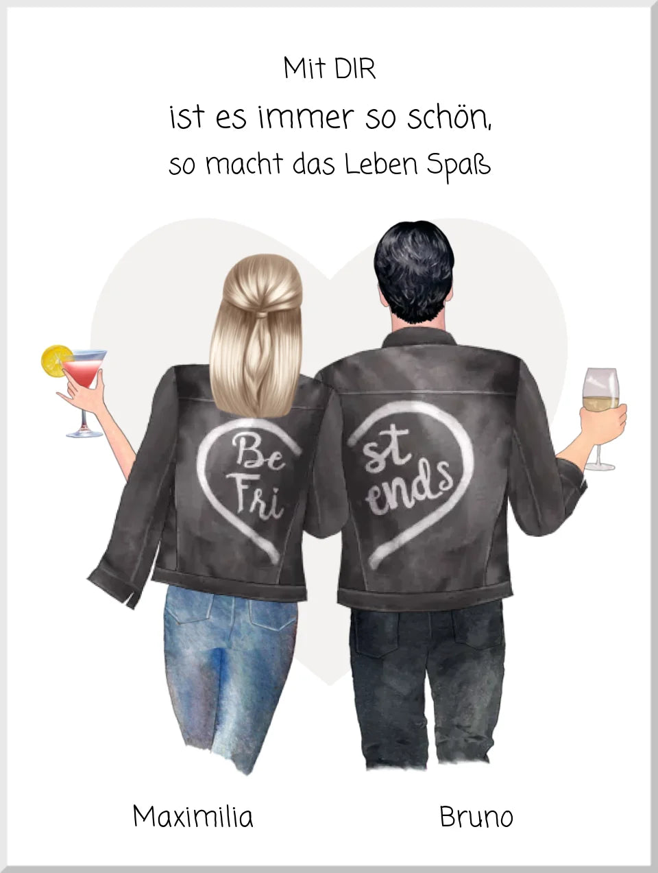 Personalisiertes Geschenk Freund, Geschenk Freundin - Pärchenbild Partnerbild Poster mit Spruch