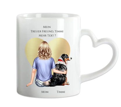 Geschenk Mädchen / Frau mit Hund Tasse personalisiert - Geburtstagsgeschenk Geschenk Hundebesitzerin Weihnachtsgeschenk