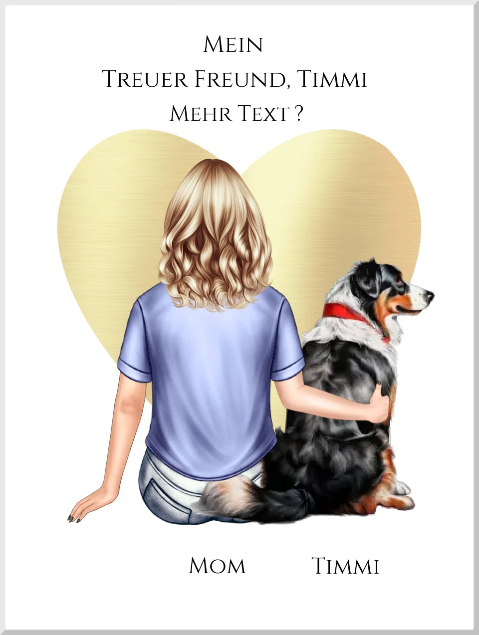 Personalisiertes Poster Geschenk Hundebesitzer Mann / Junge mit Hund - Geburtstagsgeschenk Weihnachtsgeschenk