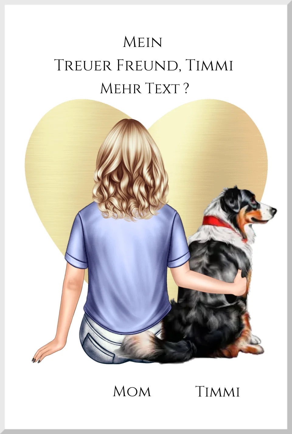 Personalisiertes Poster Geschenk Hundebesitzer Mann / Junge mit Hund - Geburtstagsgeschenk Weihnachtsgeschenk