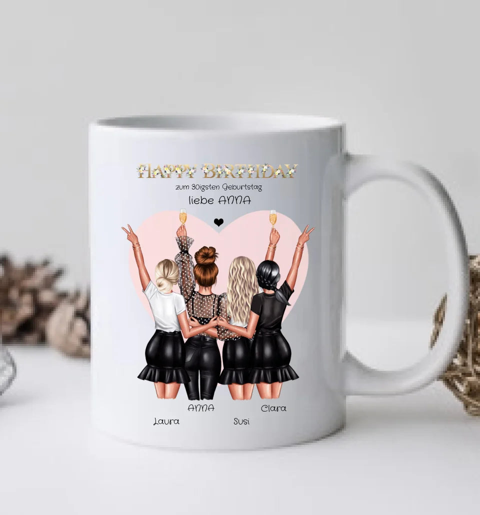 30 Geburtstag Geschenk Frau & beste Freundin personalisierte Tasse - Geschenkidee 20, 25, 35 Geburtstag - Geschenk Schwester, Kollegin