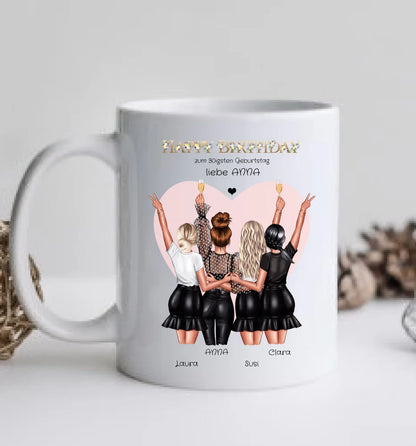 30 Geburtstag Geschenk Frau & beste Freundin personalisierte Tasse - Geschenkidee 20, 25, 35 Geburtstag - Geschenk Schwester, Kollegin