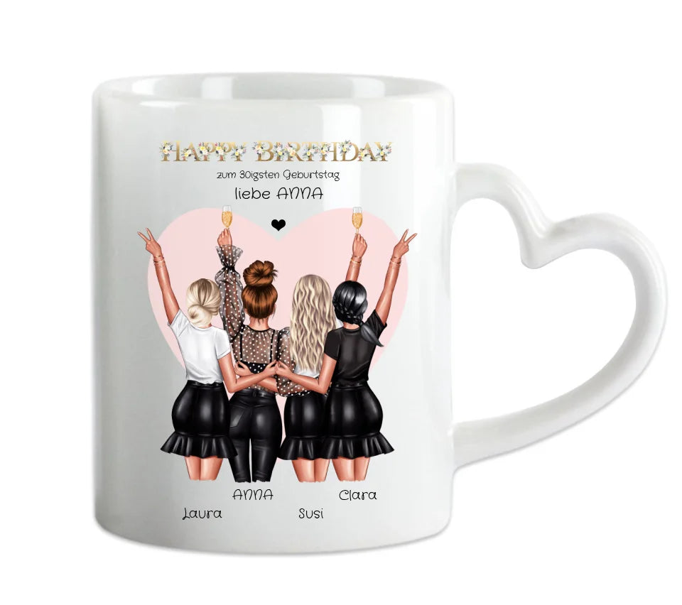 30 Geburtstag Geschenk Frau & beste Freundin personalisierte Tasse - Geschenkidee 20, 25, 35 Geburtstag - Geschenk Schwester, Kollegin