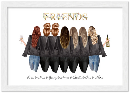 7 Beste Freundinnen Poster personalisiertes Geburtstagsgeschenk - Freundin Bild Geschenk Geburtstag