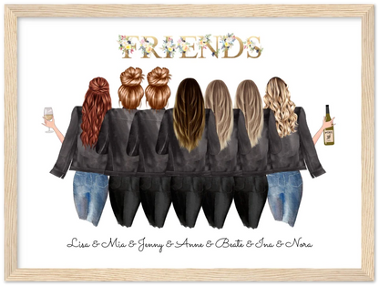 7 Beste Freundinnen Poster personalisiertes Geburtstagsgeschenk - Freundin Bild Geschenk Geburtstag