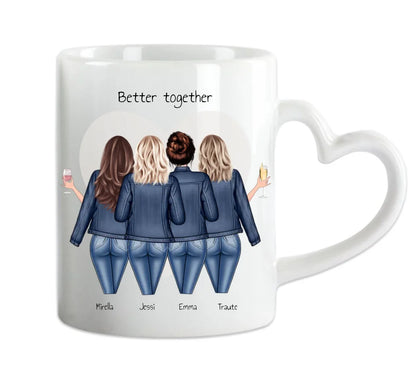 4 Beste Freundinnen Tasse Geschenk personalisiert - Geschenk Freundin Geburtstagsgeschenk