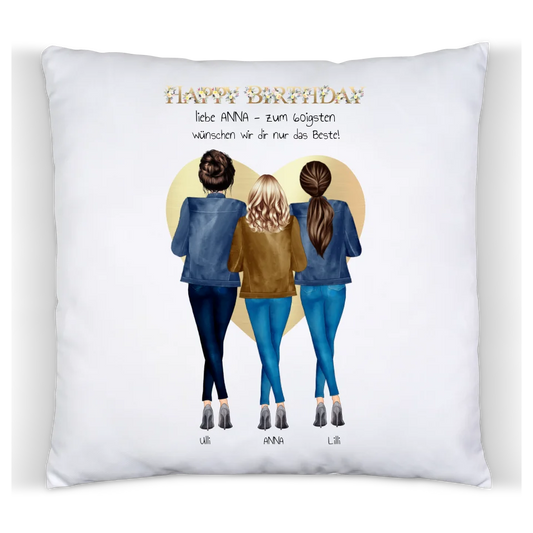 60 Geburtstag Geschenk Freundin personalisiertes Deko Kissen | Happy Birthday Geschenk Schwester | Kollegin | Mama