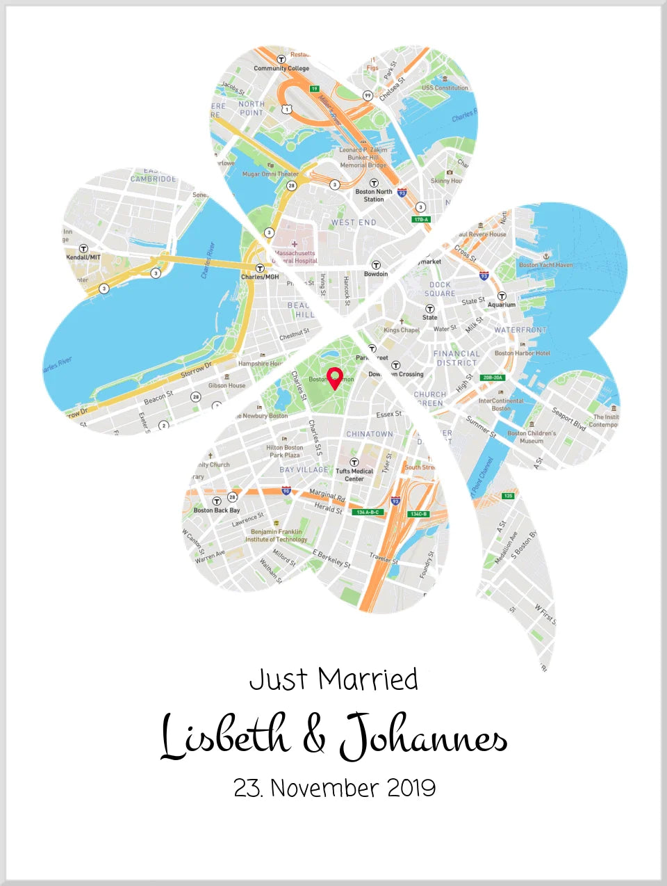 Kleeblatt Hochzeitsgeschenk personalisiert | Geschenk Brautpaar  | Geschenk Hochzeit | Hochzeitstag Jahrestag Verlobung | Geschenk Pärchen