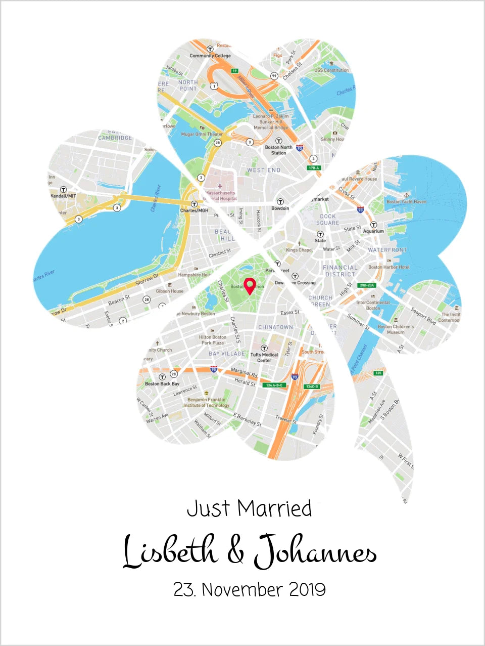 Kleeblatt Hochzeitsgeschenk personalisiert | Geschenk Brautpaar  | Geschenk Hochzeit | Hochzeitstag Jahrestag Verlobung | Geschenk Pärchen