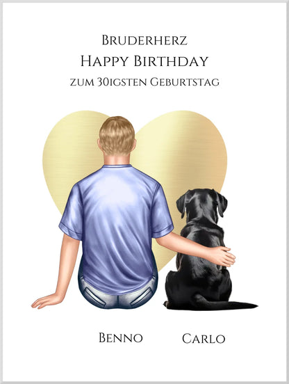 Geschenk 30 Geburtstag Bruder Poster - Bild Geburtstagsgeschenk von Schwester - Weihnachtsgeschenk