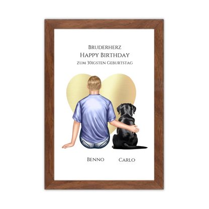 Geschenk 30 Geburtstag Bruder Poster - Bild Geburtstagsgeschenk von Schwester - Weihnachtsgeschenk