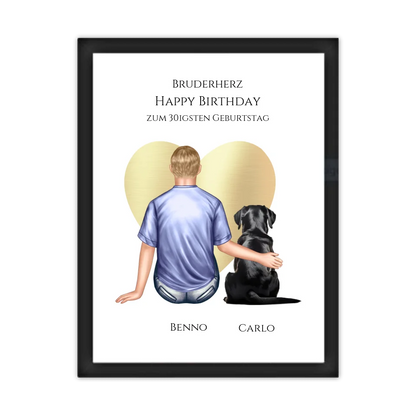 Geschenk 30 Geburtstag Bruder Poster - Bild Geburtstagsgeschenk von Schwester - Weihnachtsgeschenk