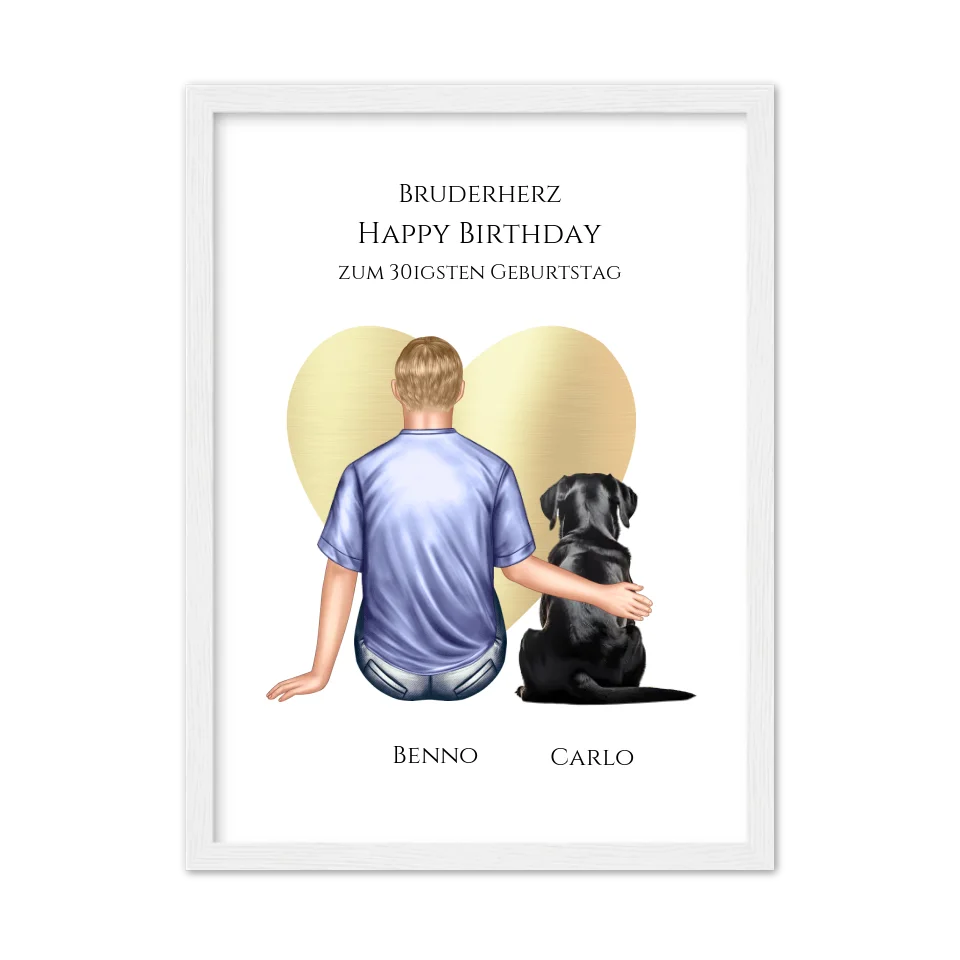 Geschenk 30 Geburtstag Bruder Poster - Bild Geburtstagsgeschenk von Schwester - Weihnachtsgeschenk