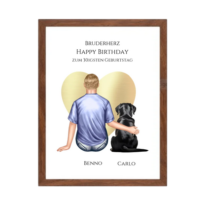 Geschenk 30 Geburtstag Bruder Poster - Bild Geburtstagsgeschenk von Schwester - Weihnachtsgeschenk