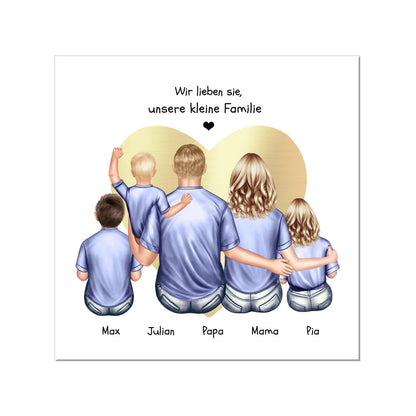 Personalisiertes Geschenk Familie Familienbild mit 2+3 Kindern