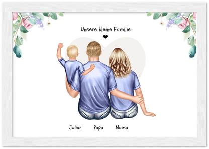 Familienbild mit Baby - Geschenk Papa -Geschenk Mama - Geschenk Vatertag - Geschenk Muttertag - Papa Vatertagsgeschenk