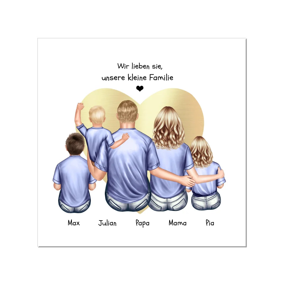 Geschenk Familie Familienposter, Familienbild mit 2 + 3 Kindern + Baby - Geschenk Papa, Mama zum Vatertag, Muttertag, Vatertagsgeschenk Geburtstagsgeschenk, Weihnachtsgeschenk