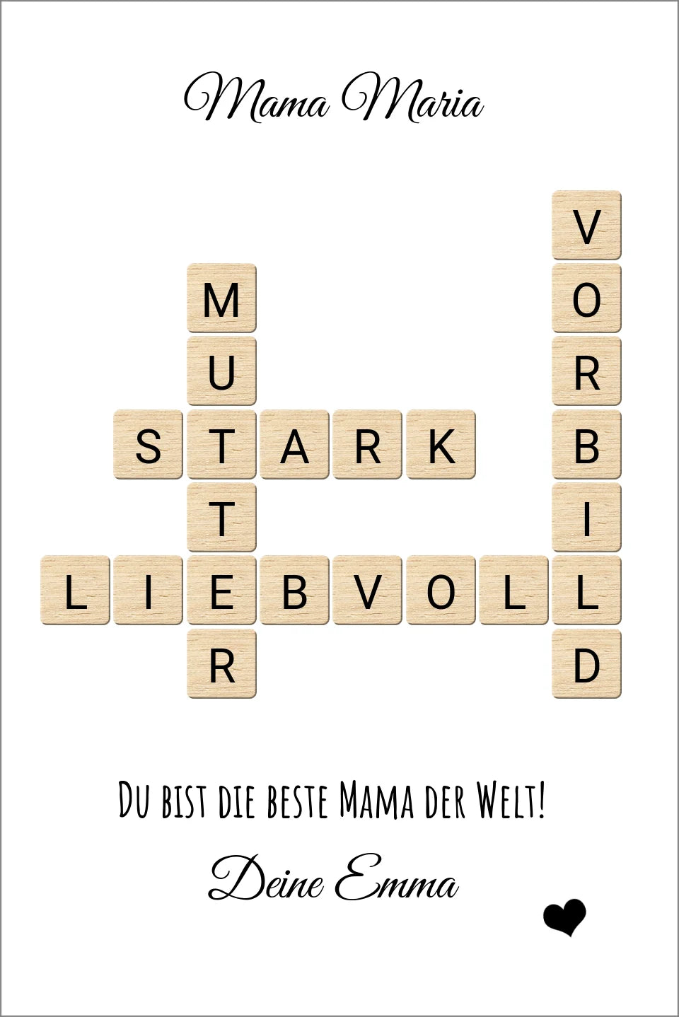 Mama / Mutter Weihnachtsgeschenk personalisiert Bild im Scrabble Style | Geburtstagsgeschenk Mutter mit Namen