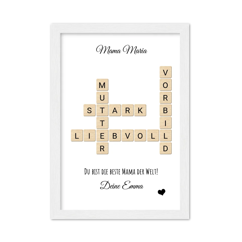 Mama / Mutter Weihnachtsgeschenk personalisiert Bild im Scrabble Style | Geburtstagsgeschenk Mutter mit Namen