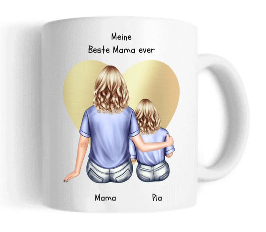 Personalisierte Tasse Muttertag - Mama Geburtstagsgeschenk, Ostergeschenk Tasse mit Kind