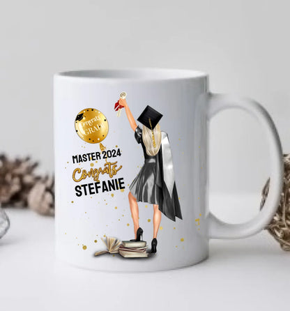 Personalisierte Tasse Geschenk Schulabschluß, Bachelor, Master, Doktor, Abitur, Abi, Absolvent 2023