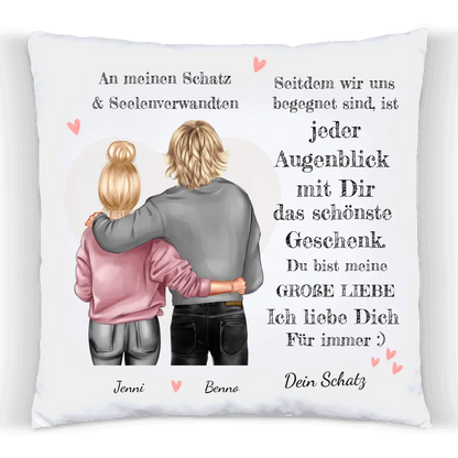 Geschenk Jahrestag, Hochzeitstag, Valentinstag, Geburtstag & Weihnachten - Geschenk Deko Kissen personalisiert - Weihnachtssgeschenk