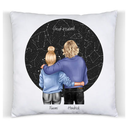 Personalisiertes Geschenk für Paar, Freund / Freundin / Partner Partner Deko Kissen Sternenkarte