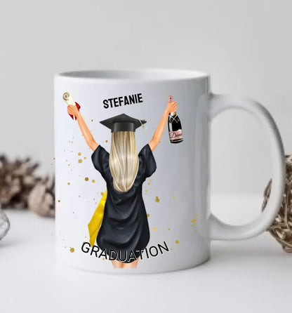 Personalisierte Tasse Schulabschluß Geschenk Bachelor, Master, Doktor, Promotion Abitur, Abi, Berufsausbildung