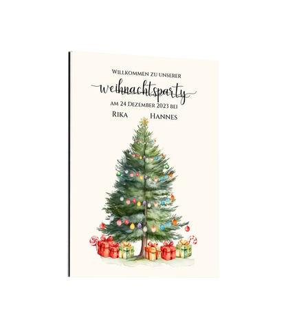 Weihnachtsposter | Willkommensschild Weihnachten | Einladung Weihnachtsfest | Weihnachtsschild Willkommen Schild mit Tannenbaum