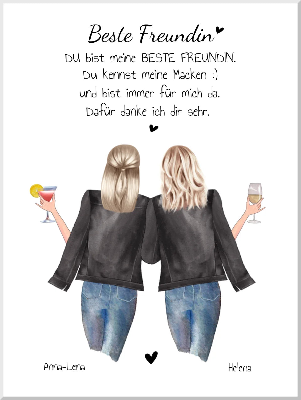 Beste Freundin Poster Geschenk personalisiert | Definition Freundin Bild