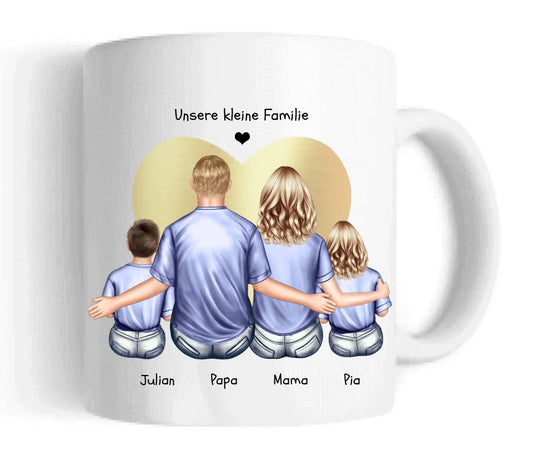 Tasse Geschenk Vatertag - Tasse Geschenk Muttertag Papa Geburtstagsgeschenk - Mama Geburtstagsgeschenk - Personalisiertes Geschenk Familie 2 Kinder