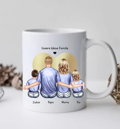 Tasse Geschenk Vatertag - Tasse Geschenk Muttertag Papa Geburtstagsgeschenk - Mama Geburtstagsgeschenk - Personalisiertes Geschenk Familie 2 Kinder