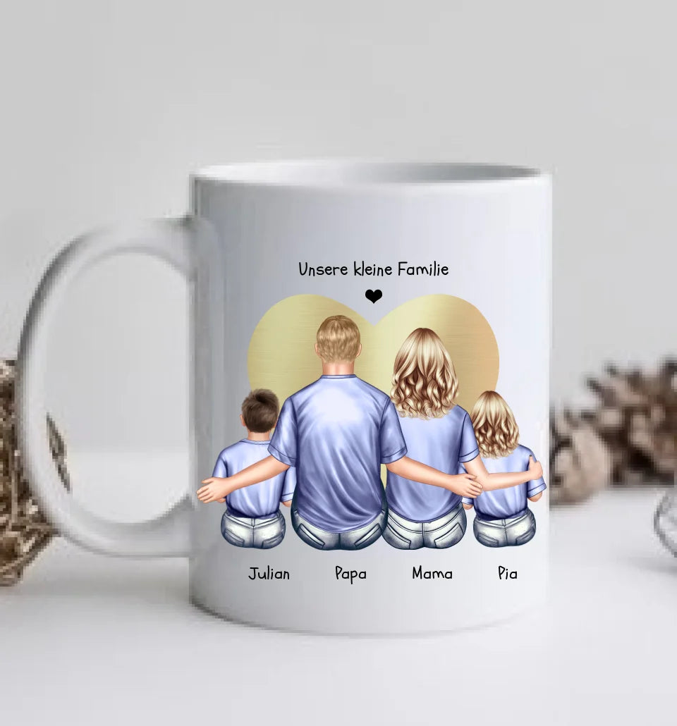 Tasse Geschenk Vatertag - Tasse Geschenk Muttertag Papa Geburtstagsgeschenk - Mama Geburtstagsgeschenk - Personalisiertes Geschenk Familie 2 Kinder