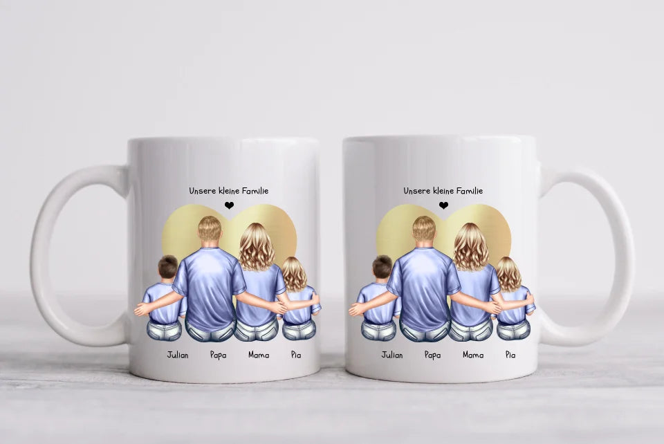 Tasse Geschenk Vatertag - Tasse Geschenk Muttertag Papa Geburtstagsgeschenk - Mama Geburtstagsgeschenk - Personalisiertes Geschenk Familie 2 Kinder