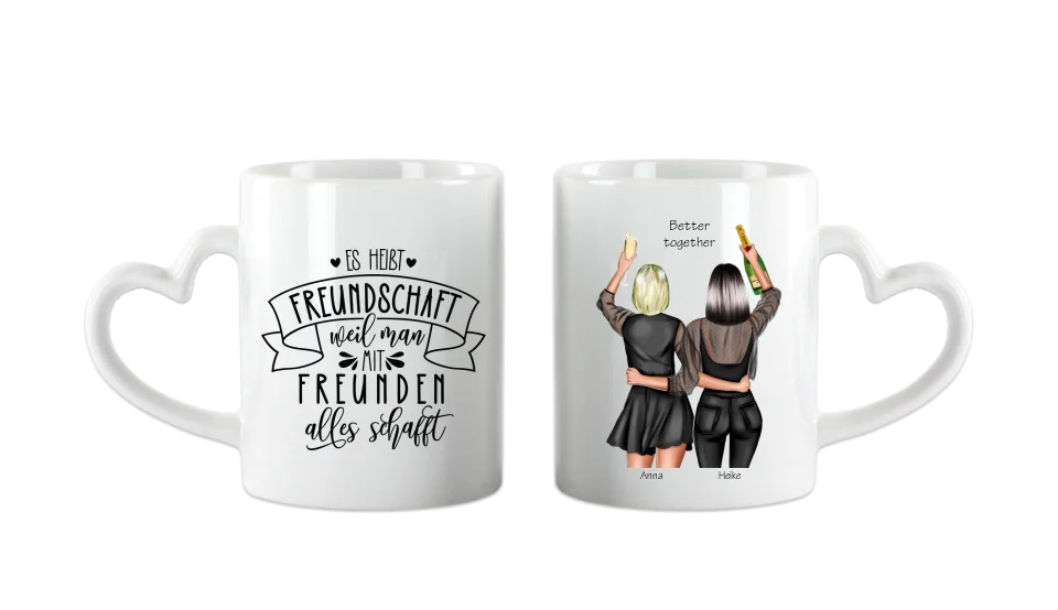 Personalisierte Tasse Geschenk beste Freundin | 2 Beste Freundinnen Geburtstagsgeschenk | Schwester |  Muttertag | Kollegin