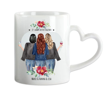 Personalisierte Tasse 3 Beste Freundinnen Geschenk Tasse Freundin, Tassendruck Geschenk Schwester, Weihnachtsgeschenk