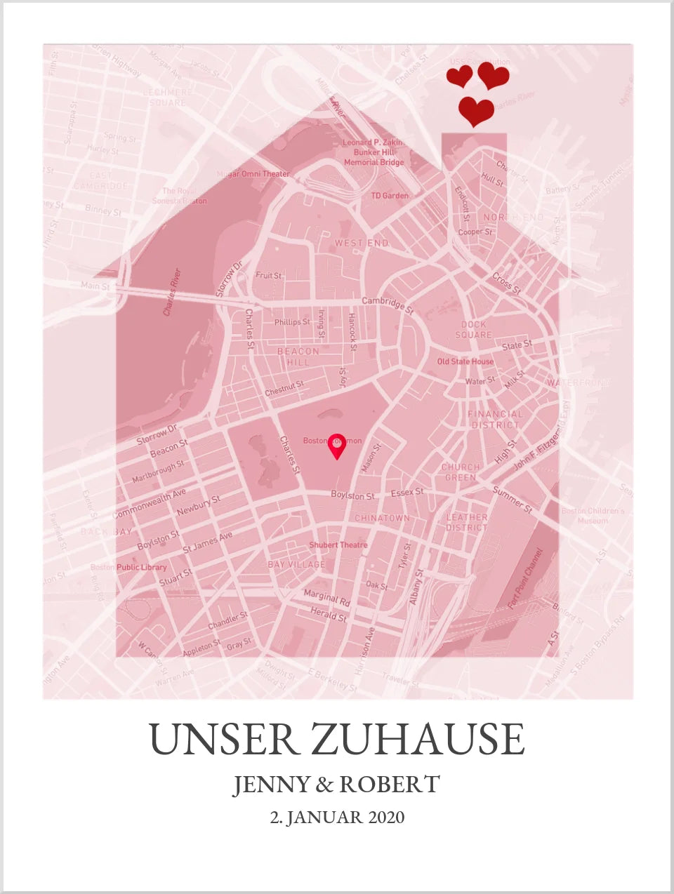 Poster "Zuhause Koordinaten" Stadtkarte | Zuhause Poster | Hochzeitsgeschenk